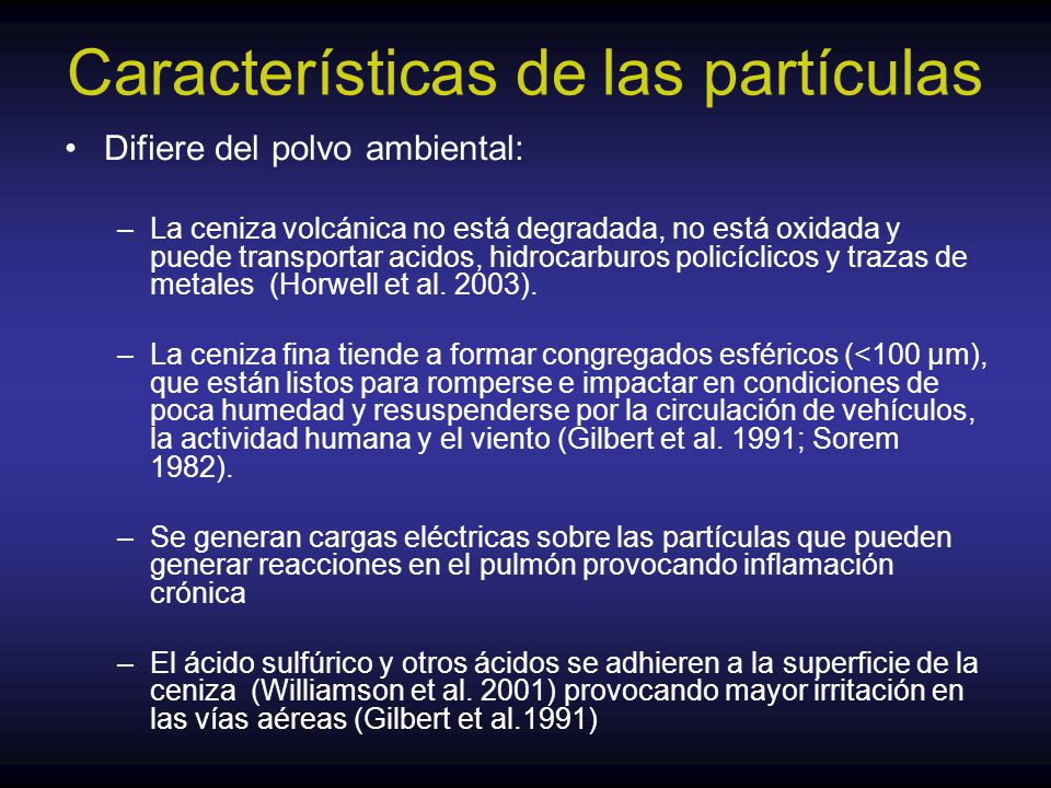 Características de las partículas
