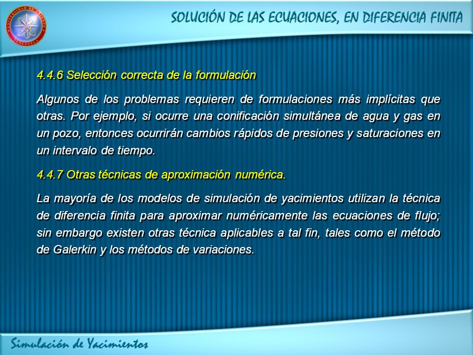 4.4.6 Selección correcta de la formulación