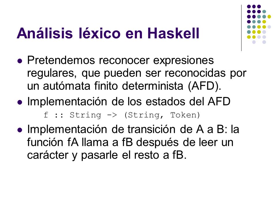 Análisis léxico en Haskell