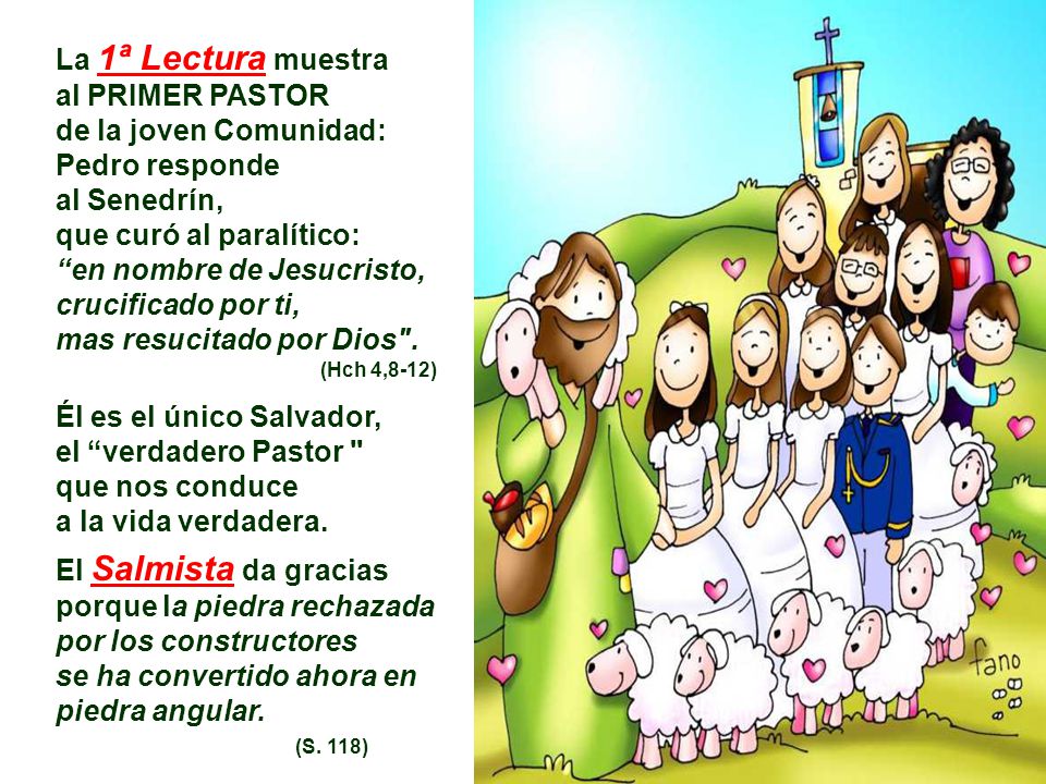 que curó al paralítico: en nombre de Jesucristo, crucificado por ti,