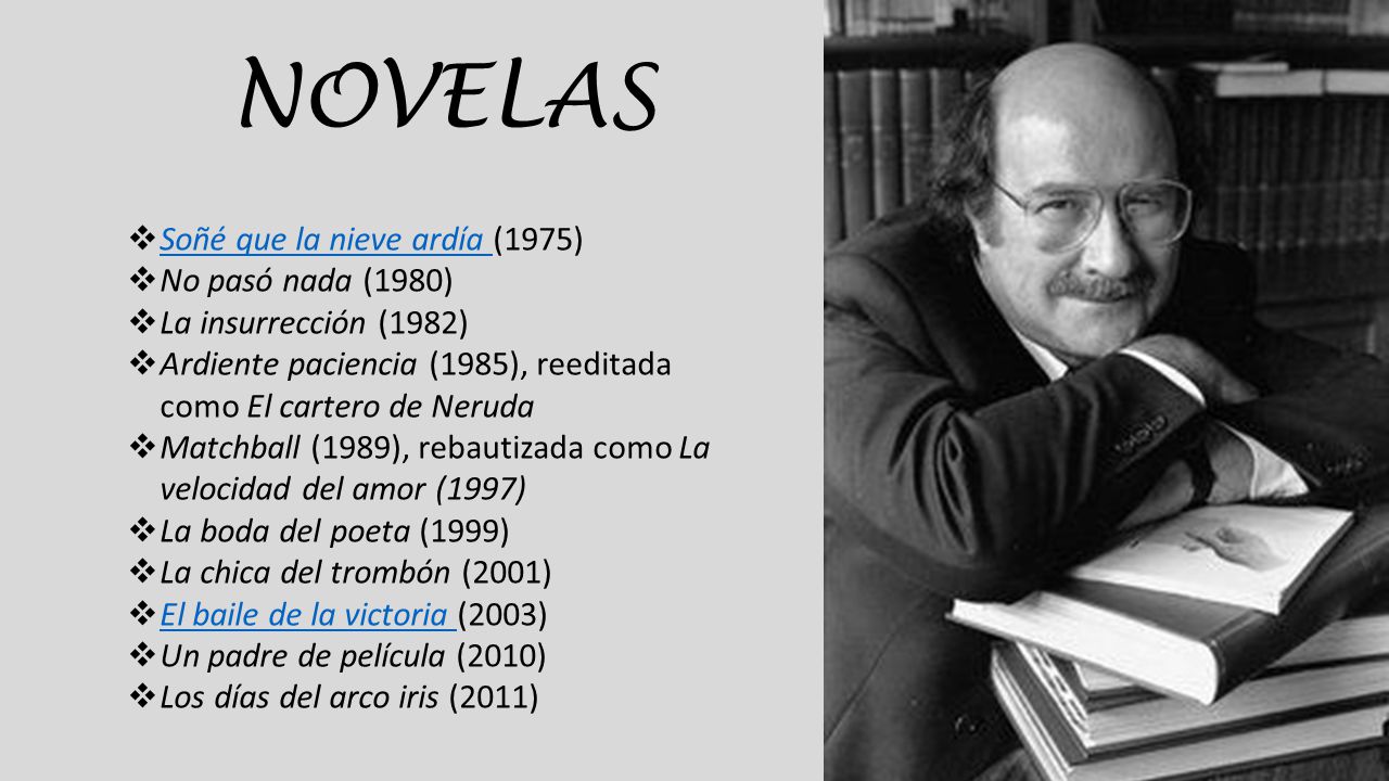 NOVELAS Soñé que la nieve ardía (1975) No pasó nada (1980)