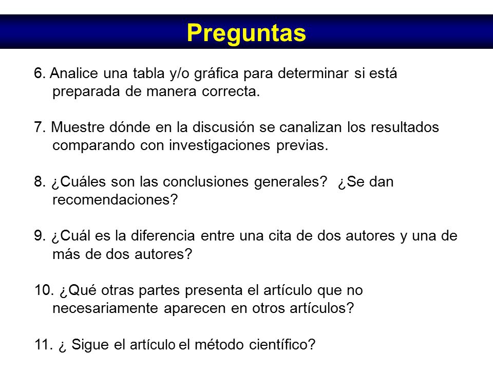 Preguntas 6. Analice una tabla y/o gráfica para determinar si está preparada de manera correcta.