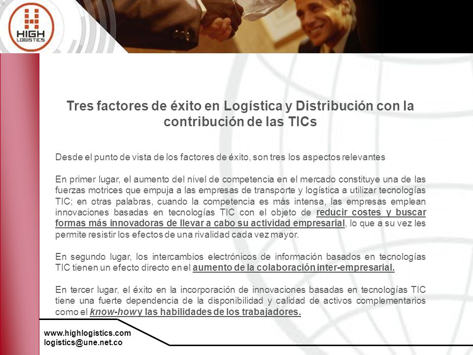 Tres factores de éxito en Logística y Distribución con la contribución de las TICs