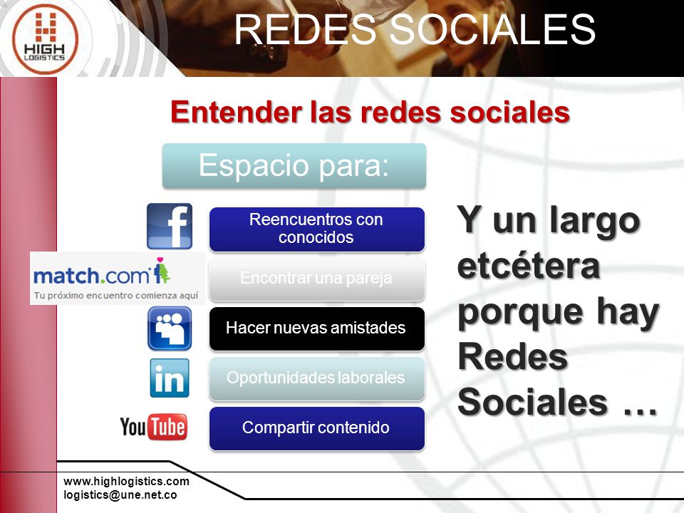 REDES SOCIALES Y un largo etcétera porque hay Redes Sociales …