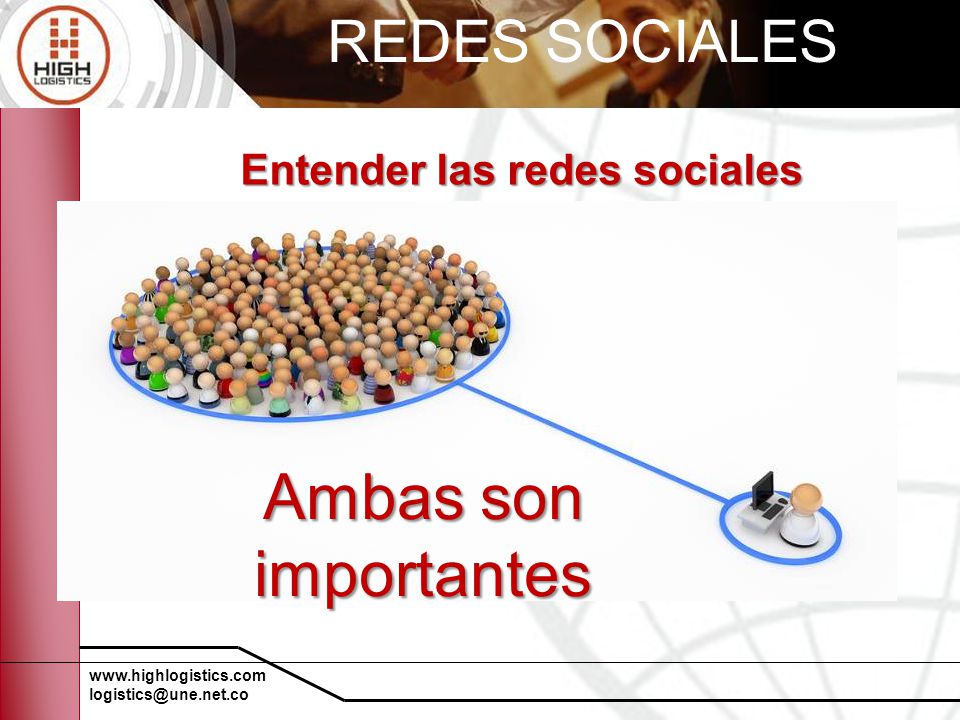 REDES SOCIALES Entender las redes sociales Ambas son importantes