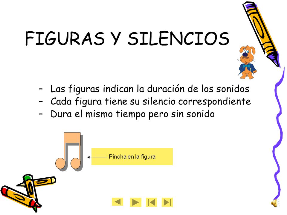 FIGURAS Y SILENCIOS Las figuras indican la duración de los sonidos