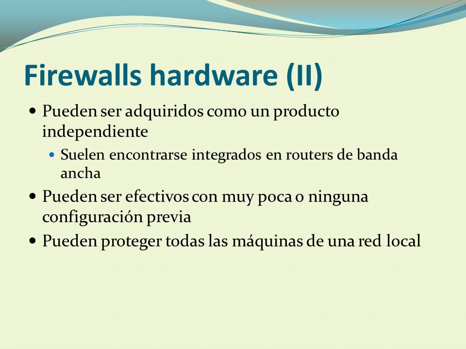 Firewalls hardware (II)
