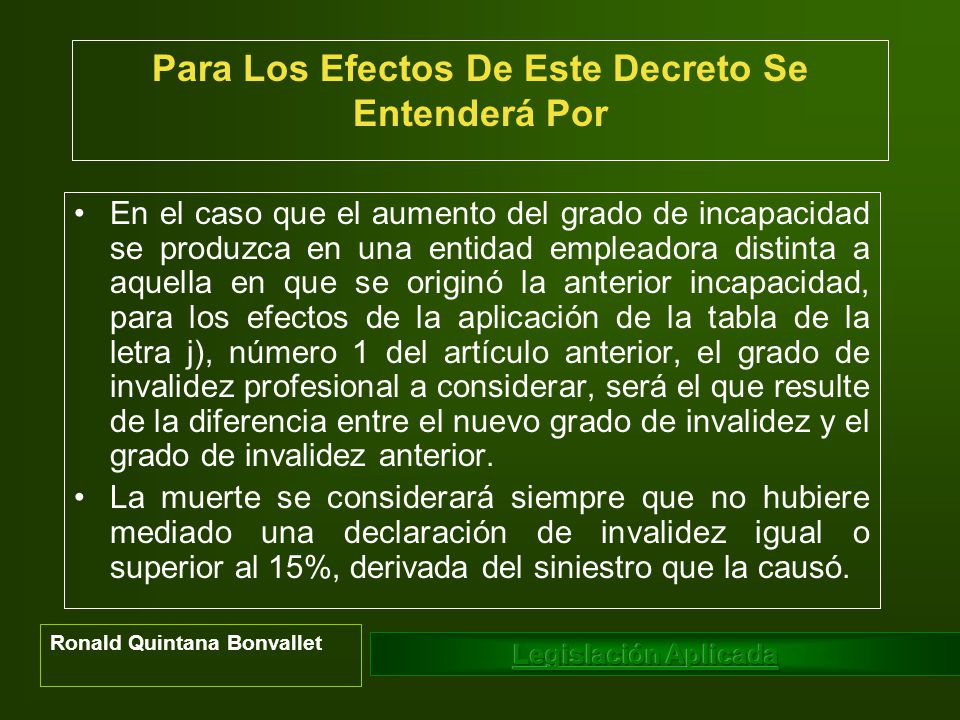 Para Los Efectos De Este Decreto Se Entenderá Por
