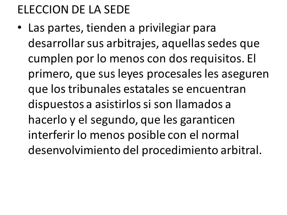 ELECCION DE LA SEDE