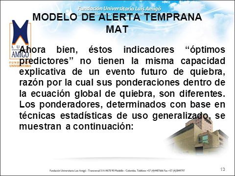 MODELO DE ALERTA TEMPRANA MAT