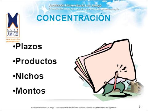 CONCENTRACIÓN Plazos Productos Nichos Montos