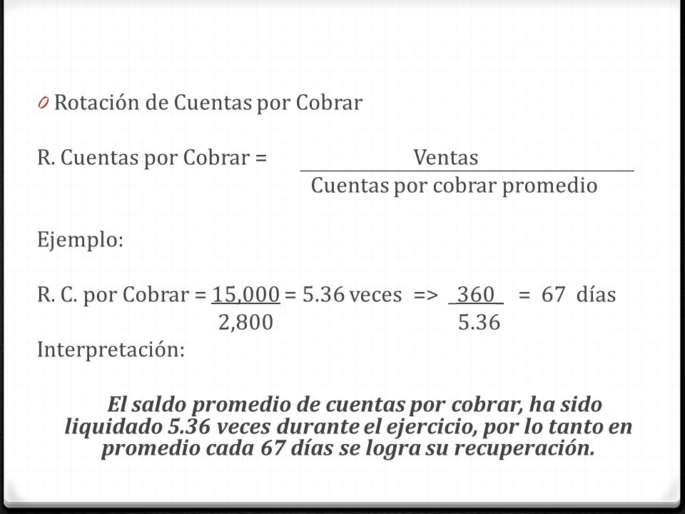 Rotación de Cuentas por Cobrar