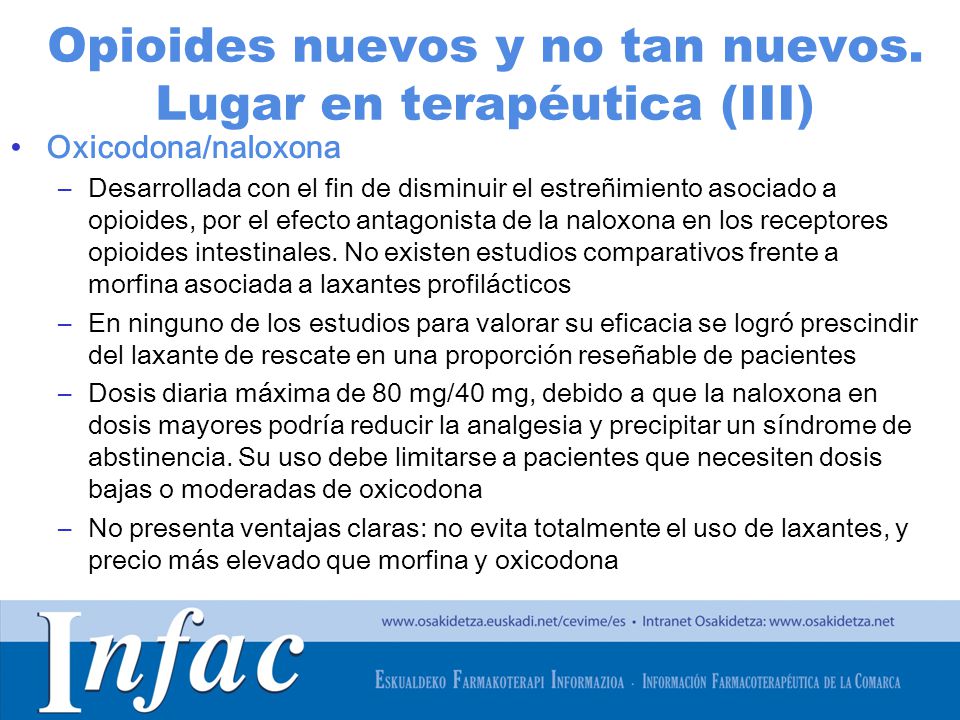 Opioides nuevos y no tan nuevos. Lugar en terapéutica (III)
