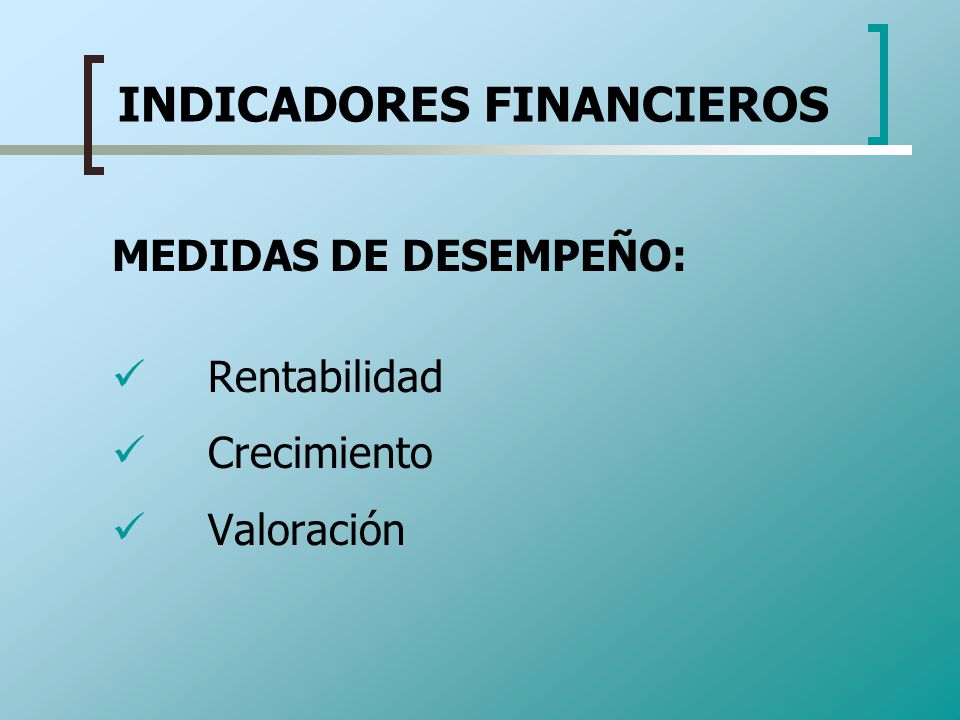 INDICADORES FINANCIEROS