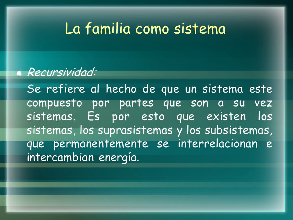 La familia como sistema