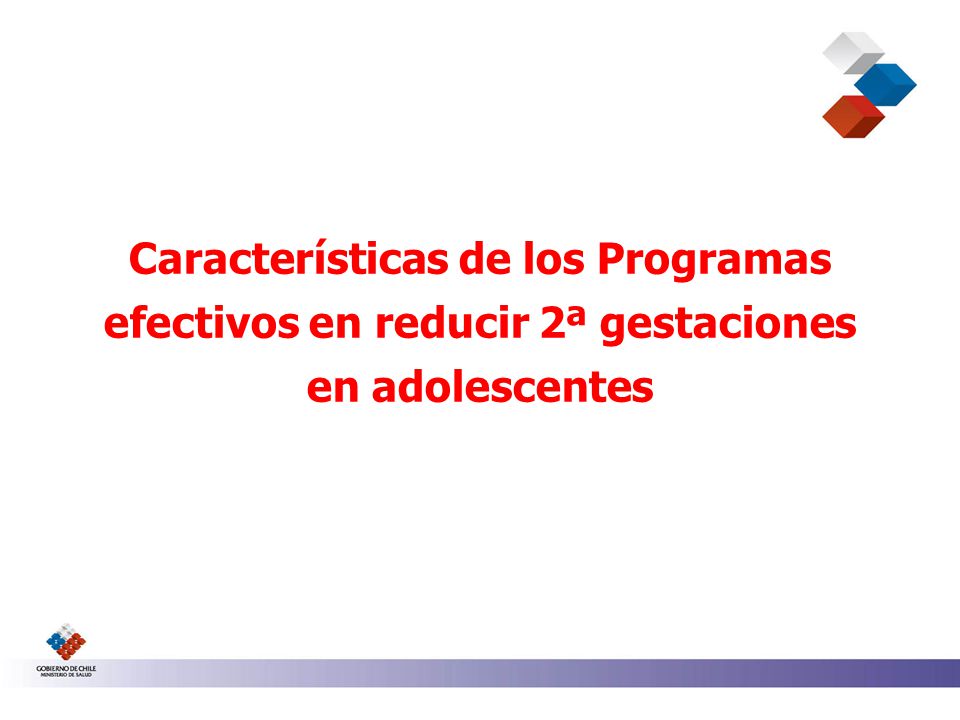 Características de los Programas efectivos en reducir 2ª gestaciones en adolescentes