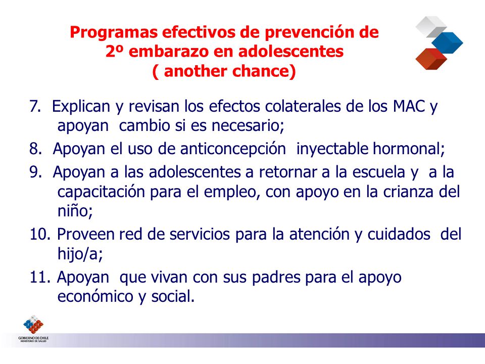 Programas efectivos de prevención de 2º embarazo en adolescentes ( another chance)