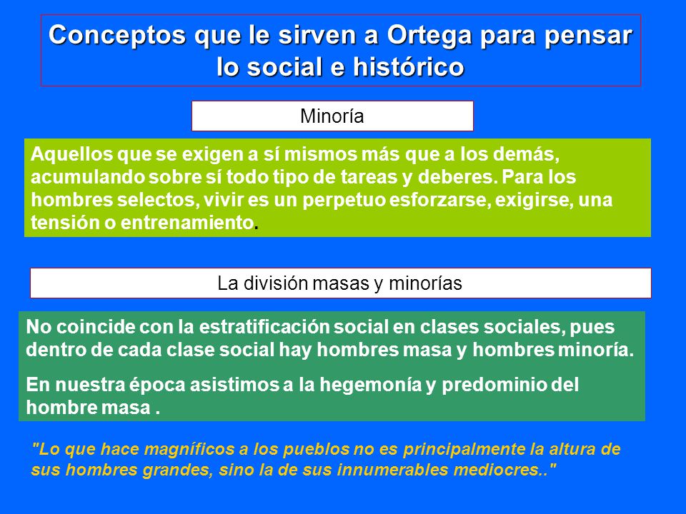 Conceptos que le sirven a Ortega para pensar lo social e histórico