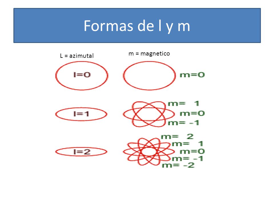 Formas de l y m m = magnetico L = azimutal