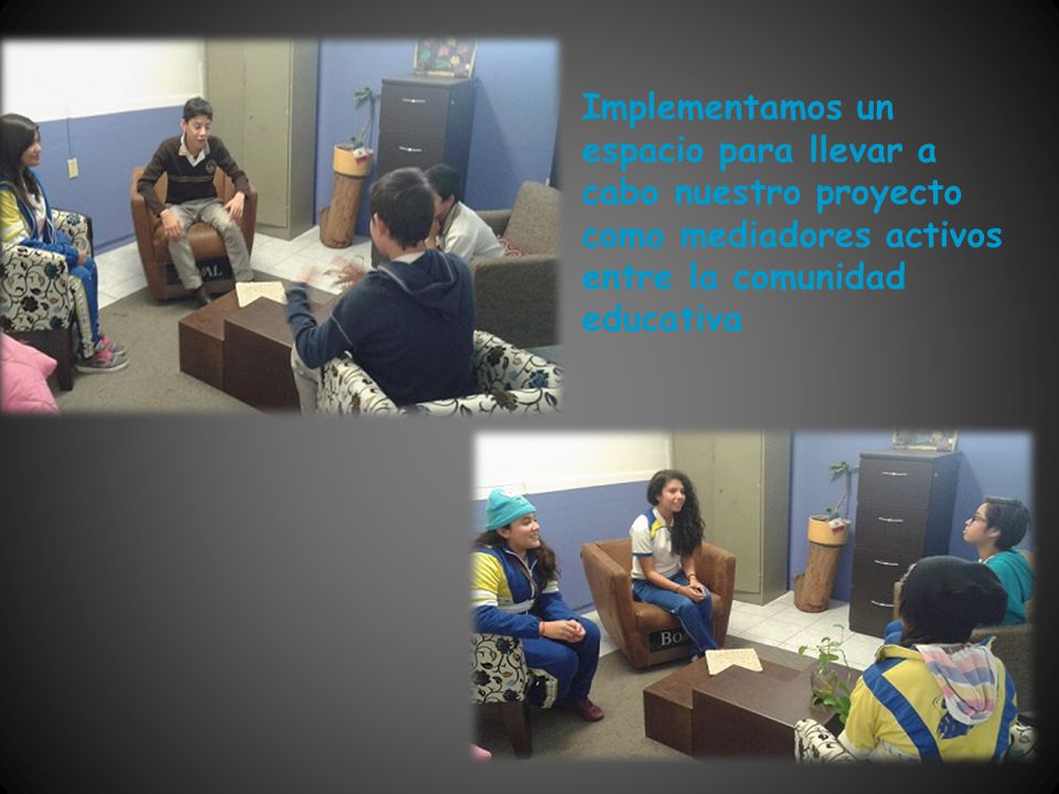 Implementamos un espacio para llevar a cabo nuestro proyecto como mediadores activos entre la comunidad educativa