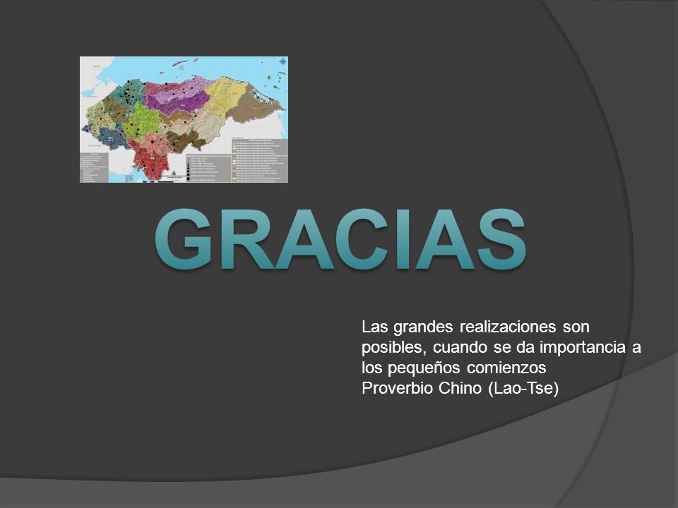 GRACIAS Las grandes realizaciones son posibles, cuando se da importancia a los pequeños comienzos.
