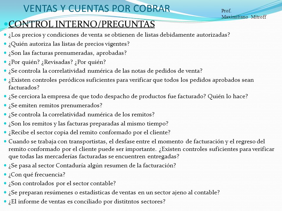 VENTAS Y CUENTAS POR COBRAR