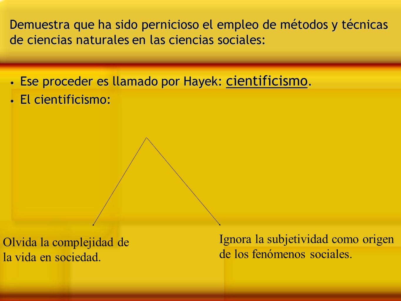 Demuestra que ha sido pernicioso el empleo de métodos y técnicas de ciencias naturales en las ciencias sociales: