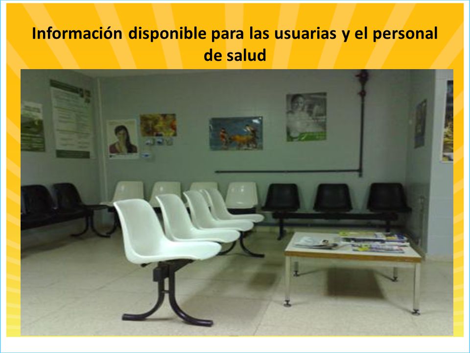 Información disponible para las usuarias y el personal de salud