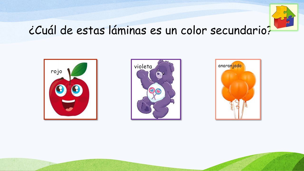 ¿Cuál de estas láminas es un color secundario