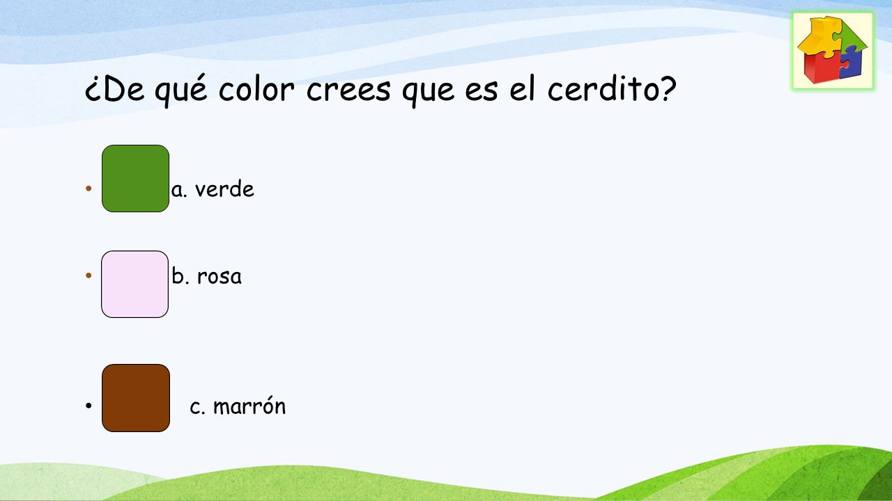 ¿De qué color crees que es el cerdito