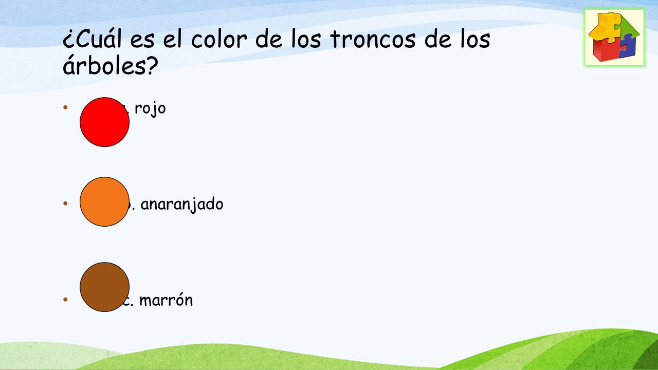 ¿Cuál es el color de los troncos de los árboles