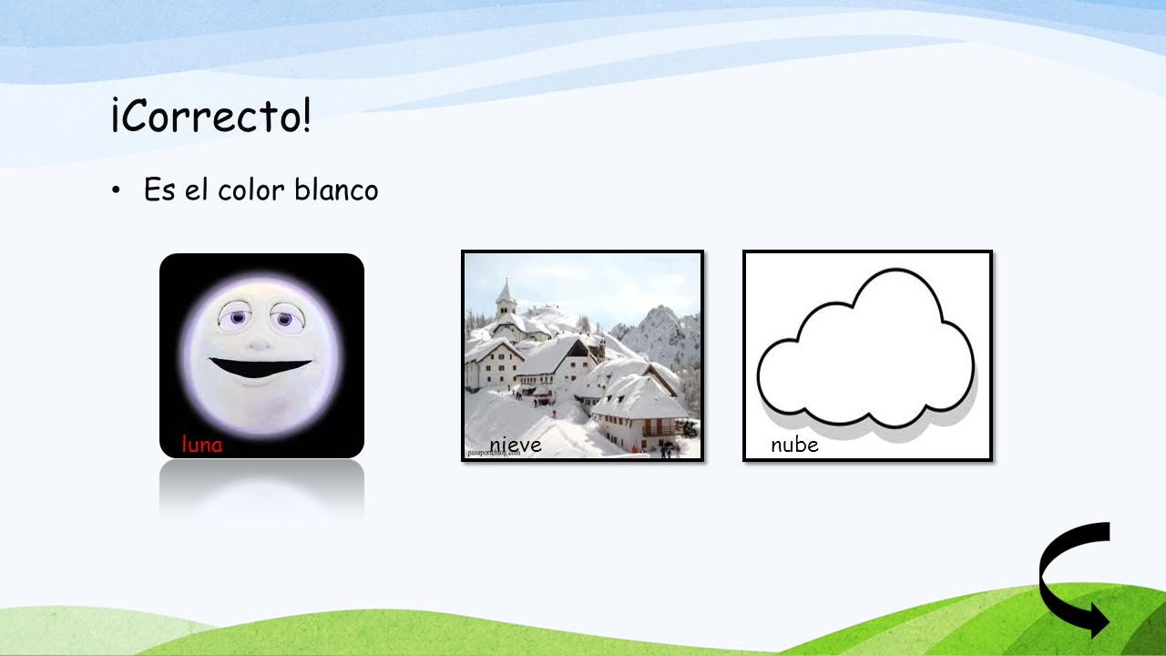 ¡Correcto! Es el color blanco luna nieve nube