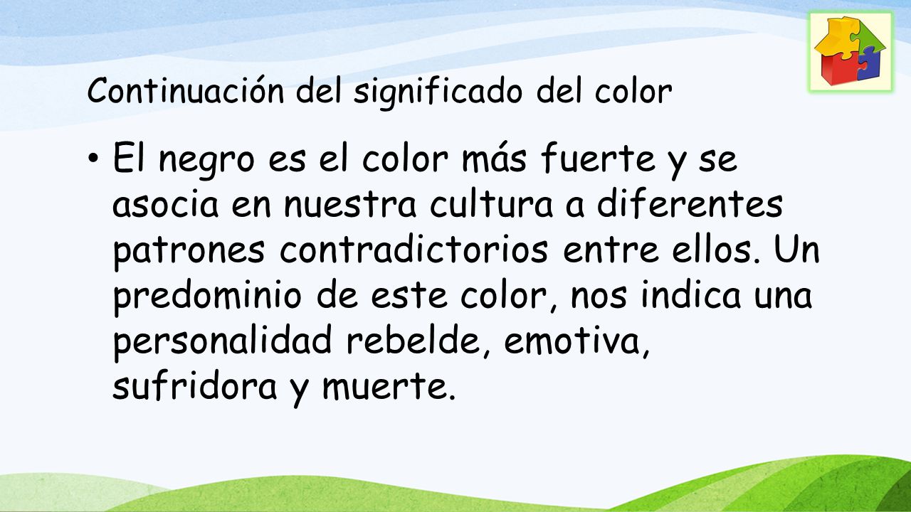 Continuación del significado del color