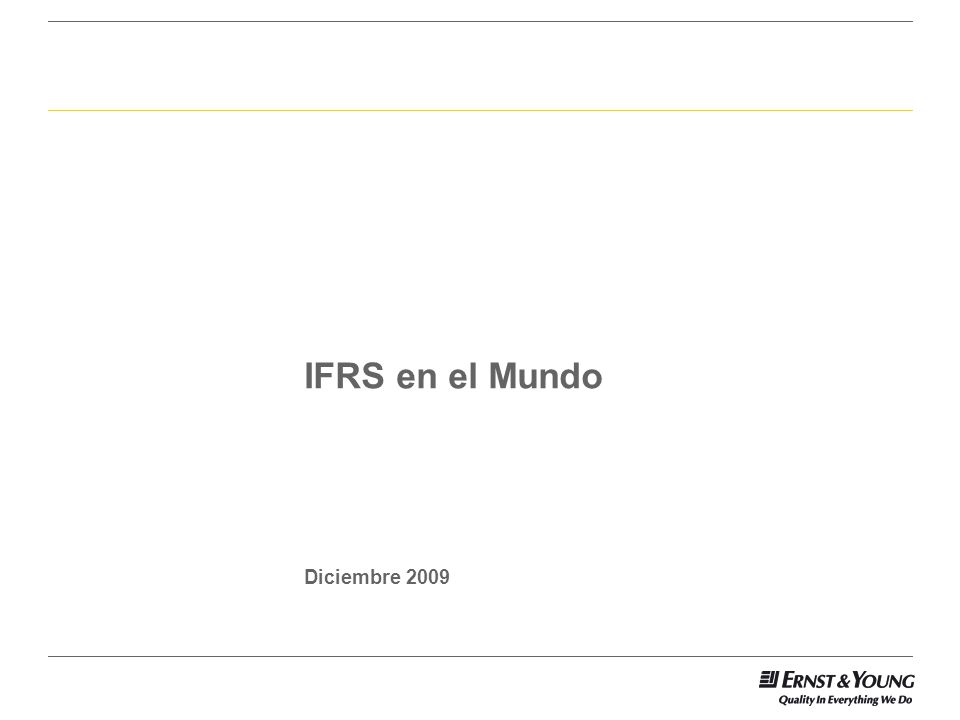 IFRS en el Mundo Diciembre 2009