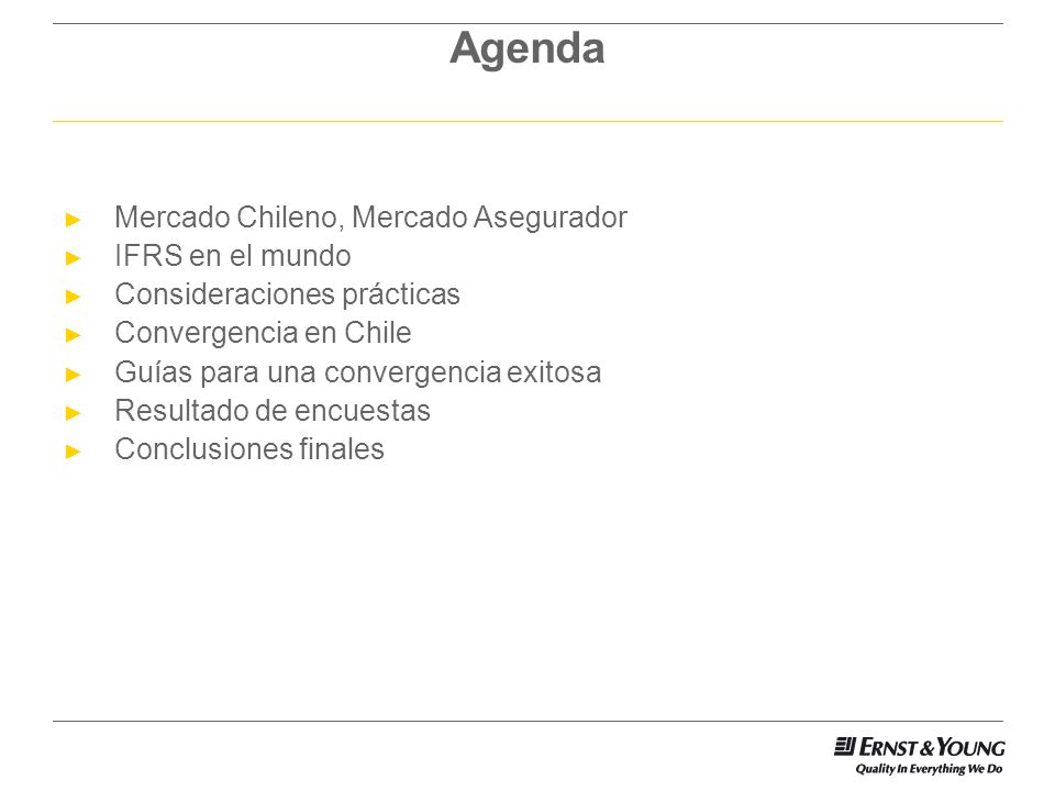 Agenda Mercado Chileno, Mercado Asegurador IFRS en el mundo