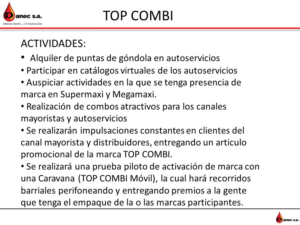 TOP COMBI ACTIVIDADES: Alquiler de puntas de góndola en autoservicios