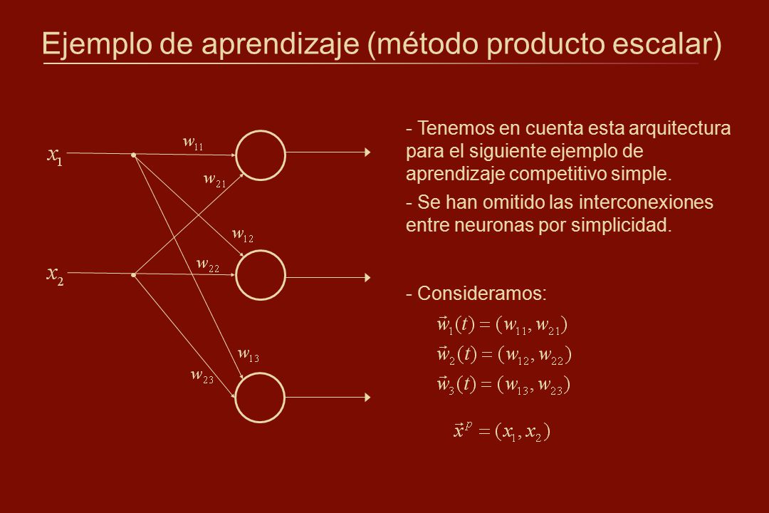Ejemplo de aprendizaje (método producto escalar)