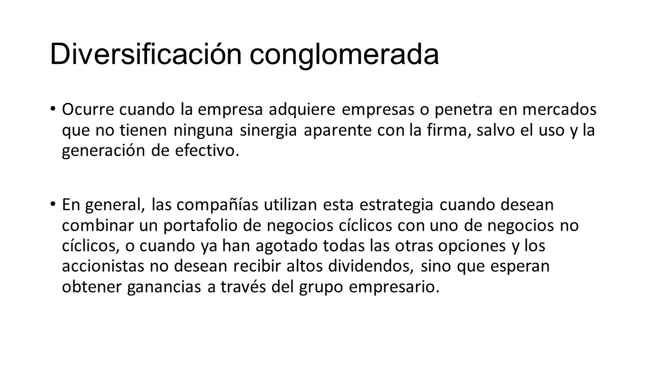 Diversificación conglomerada