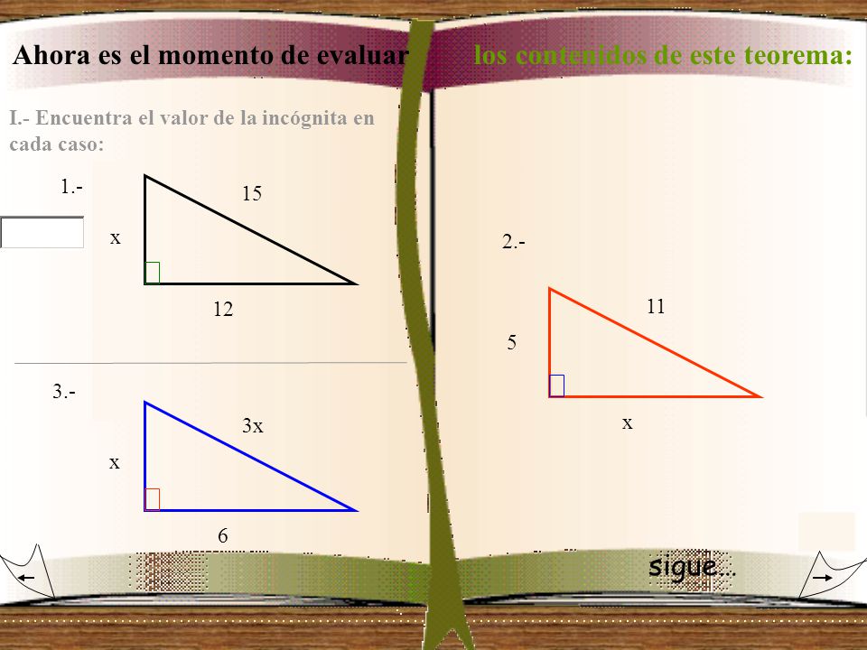 Ahora es el momento de evaluar los contenidos de este teorema: