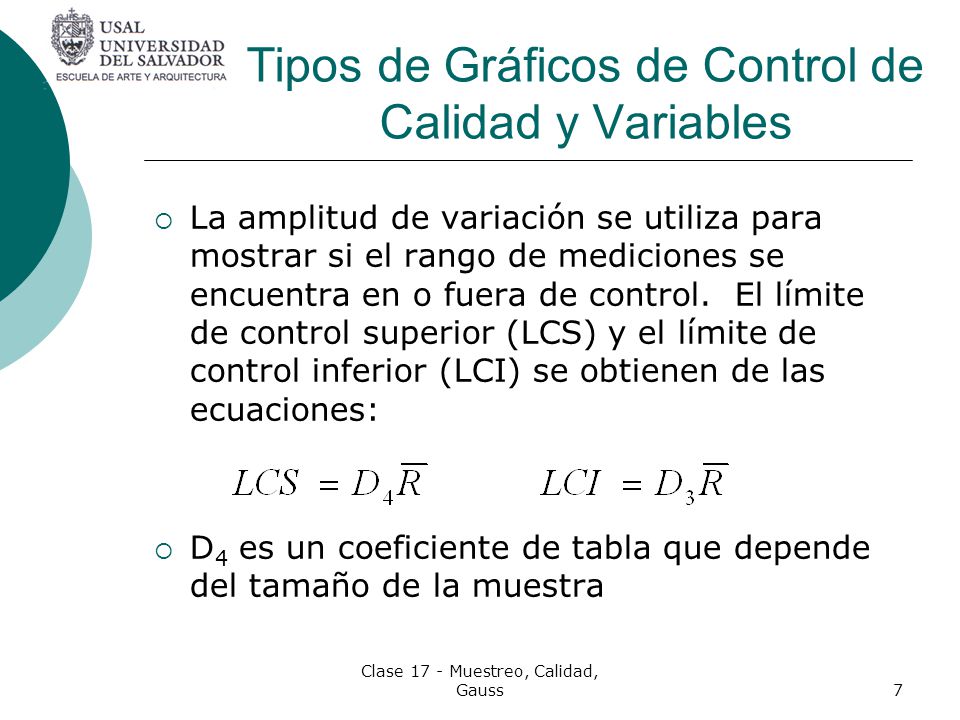 Tipos de Gráficos de Control de Calidad y Variables