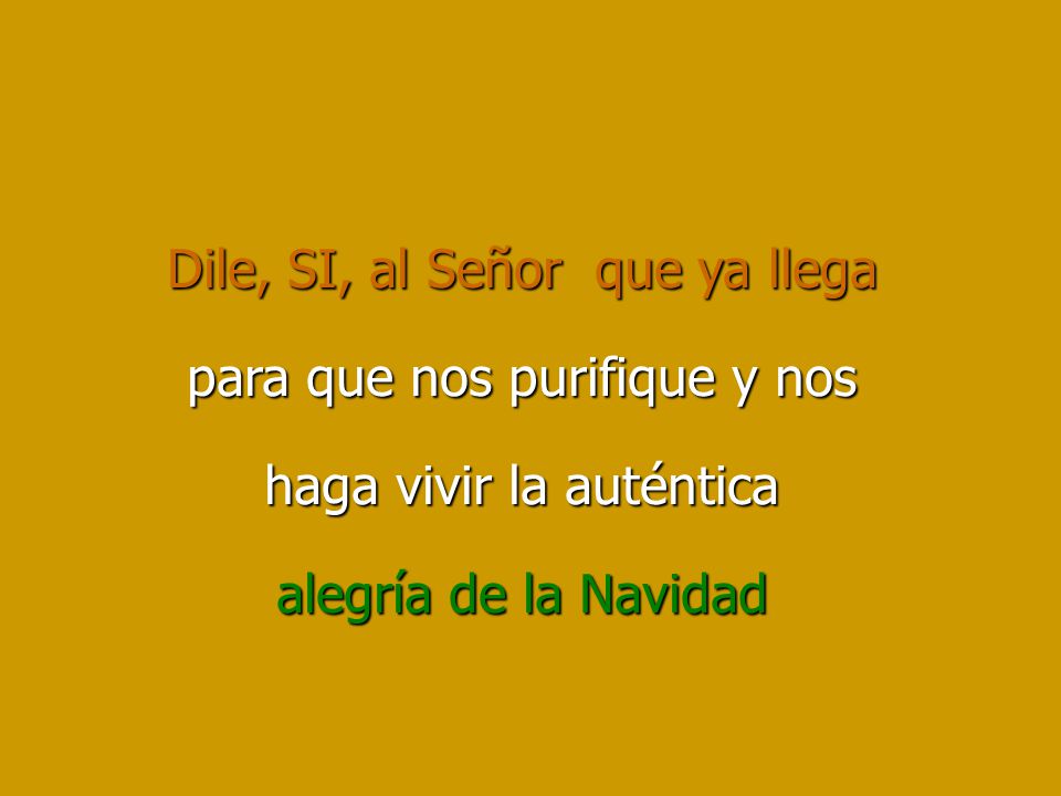 Dile, SI, al Señor que ya llega