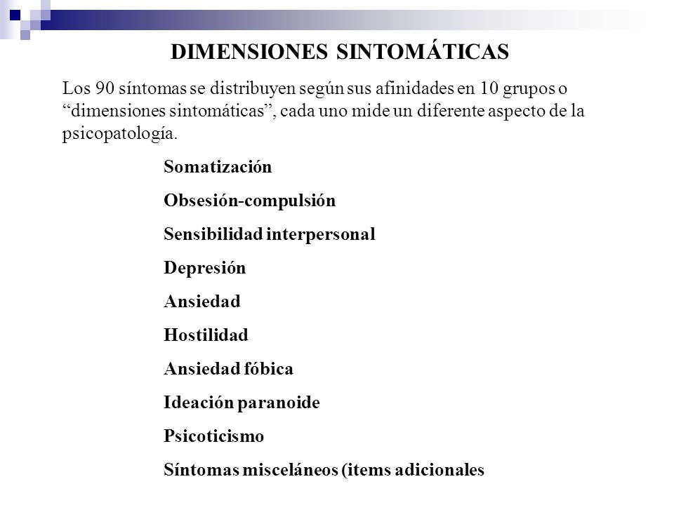 DIMENSIONES SINTOMÁTICAS
