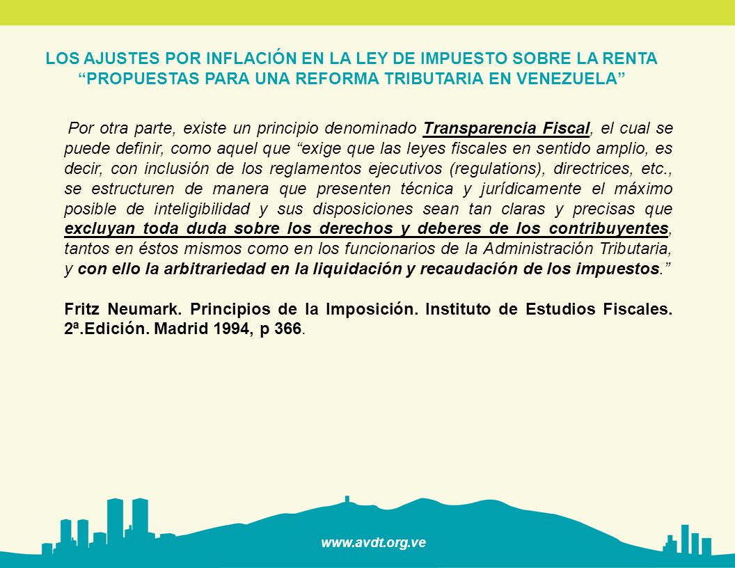LOS AJUSTES POR INFLACIÓN EN LA LEY DE IMPUESTO SOBRE LA RENTA