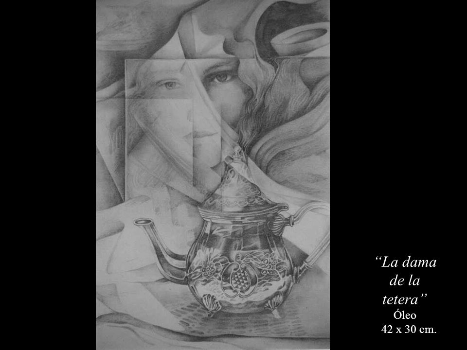 La dama de la tetera Óleo 42 x 30 cm.