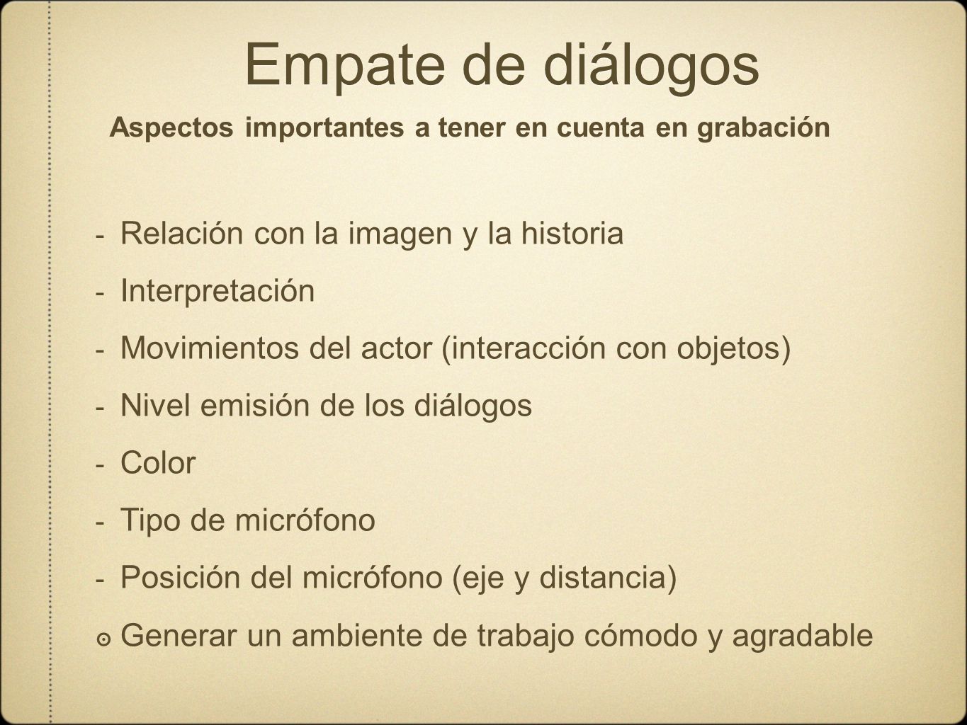 Empate de diálogos Relación con la imagen y la historia Interpretación