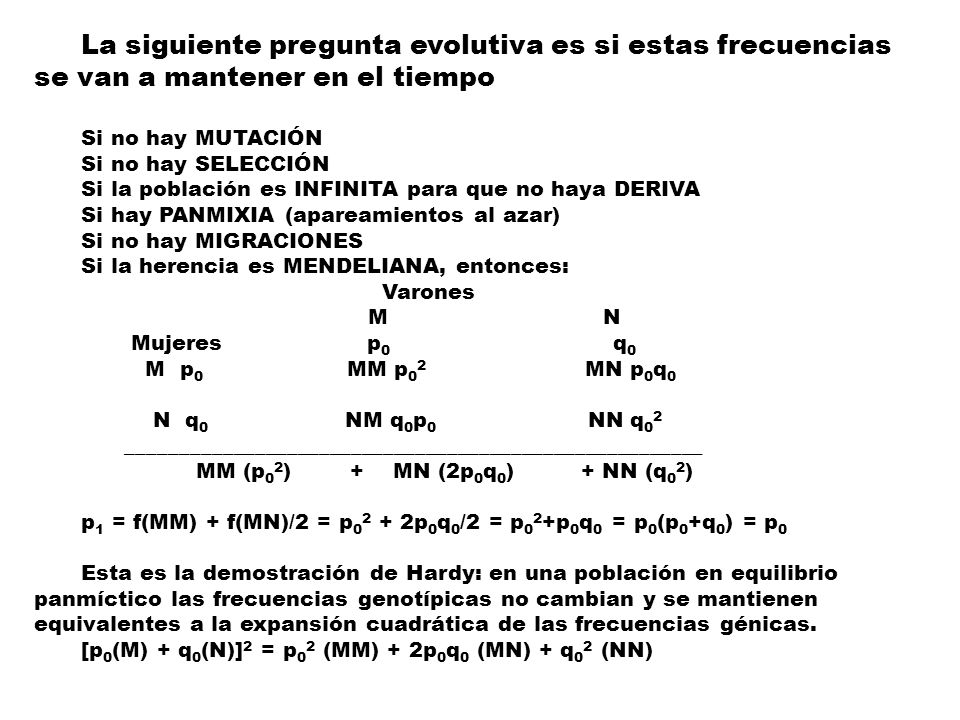 La siguiente pregunta evolutiva es si estas frecuencias se van a mantener en el tiempo
