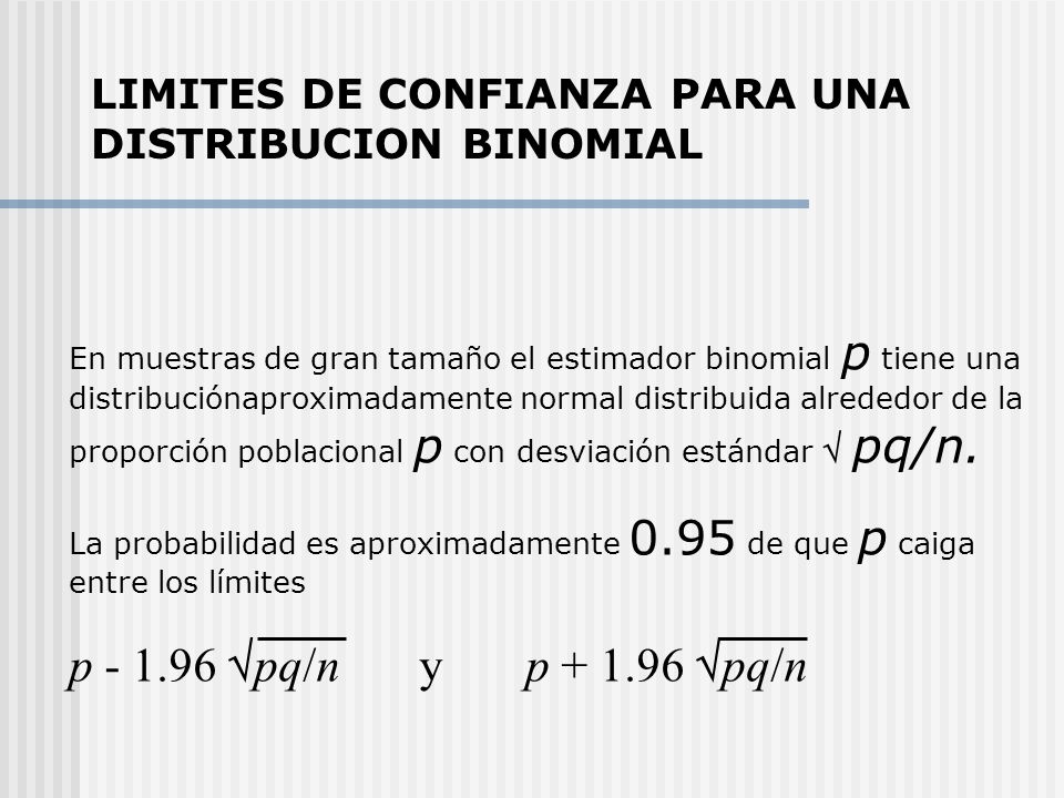 p pq/n y p pq/n LIMITES DE CONFIANZA PARA UNA