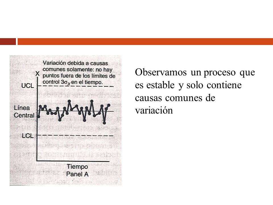 Observamos un proceso que es estable y solo contiene causas comunes de variación