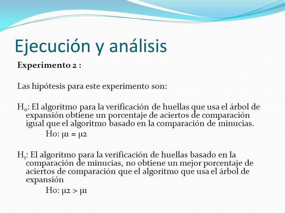 Ejecución y análisis Experimento 2 :
