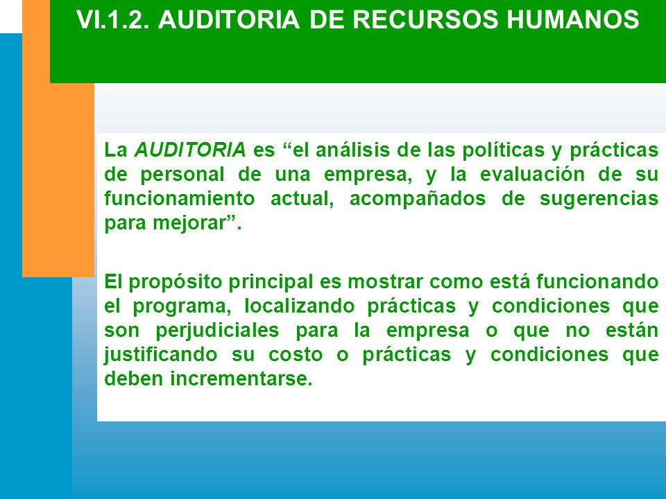 VI.1.2. AUDITORIA DE RECURSOS HUMANOS